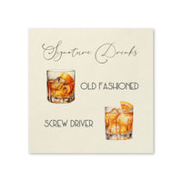 Signature Drink His & Hers White Coined Napkins