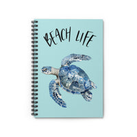 Custom Beach Life Spiral Notebook — Sea Turtle Ruled Journal
