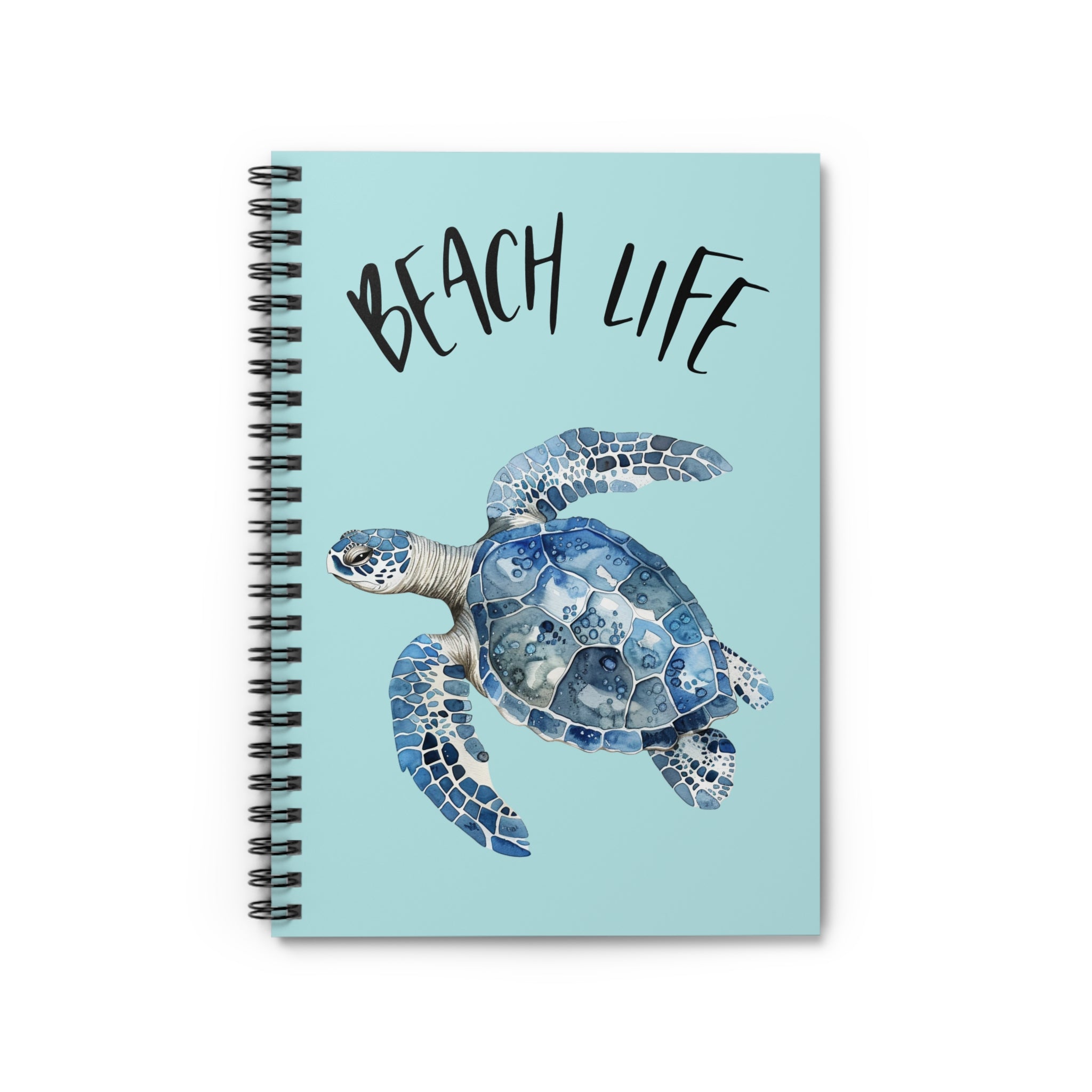 Custom Beach Life Spiral Notebook — Sea Turtle Ruled Journal