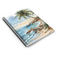 Coastal Palm Beach Spiral Notebook — Ruled Journal with Tropical Seascape Cover