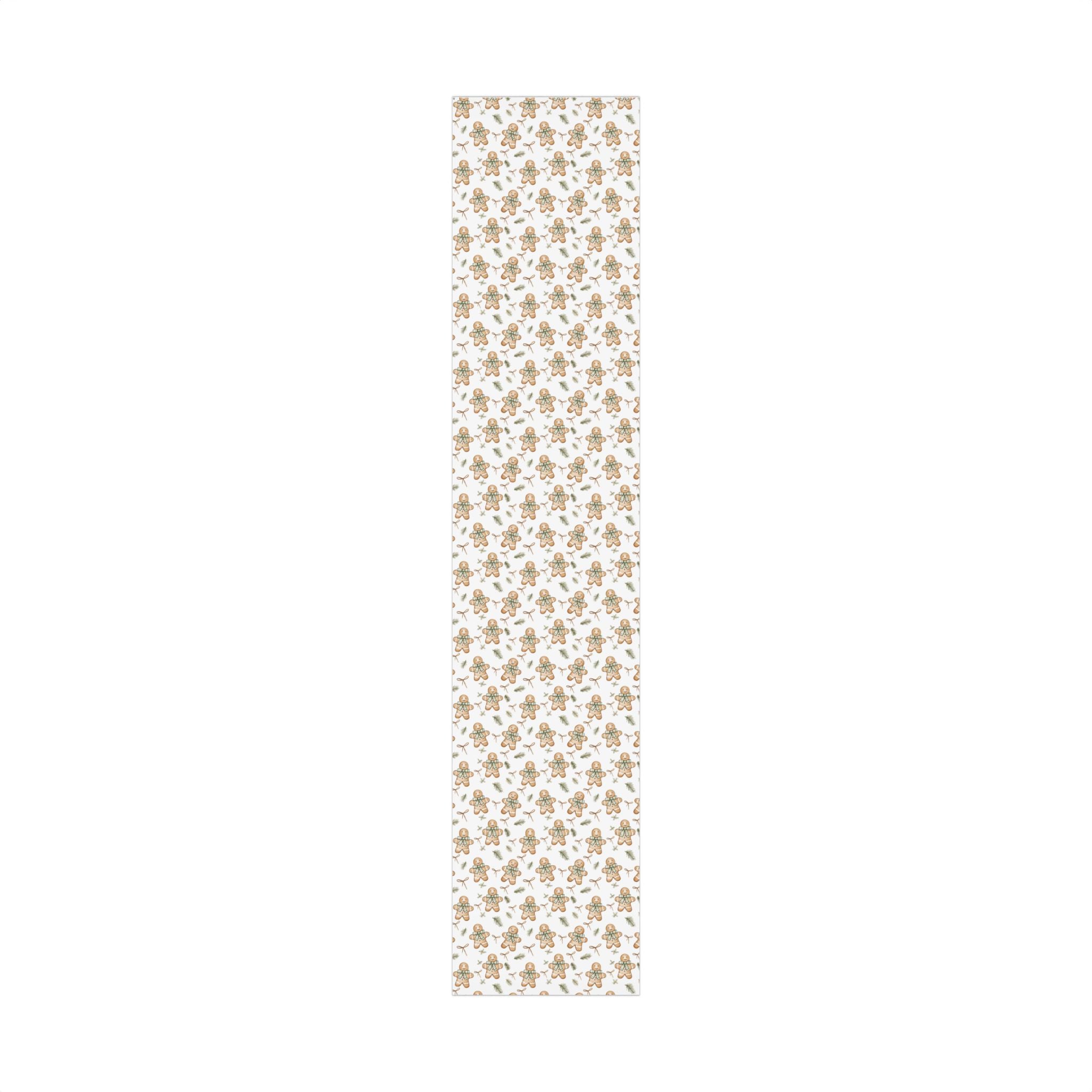 Ginger Breadmen Greenery Wrapping Paper Roll
