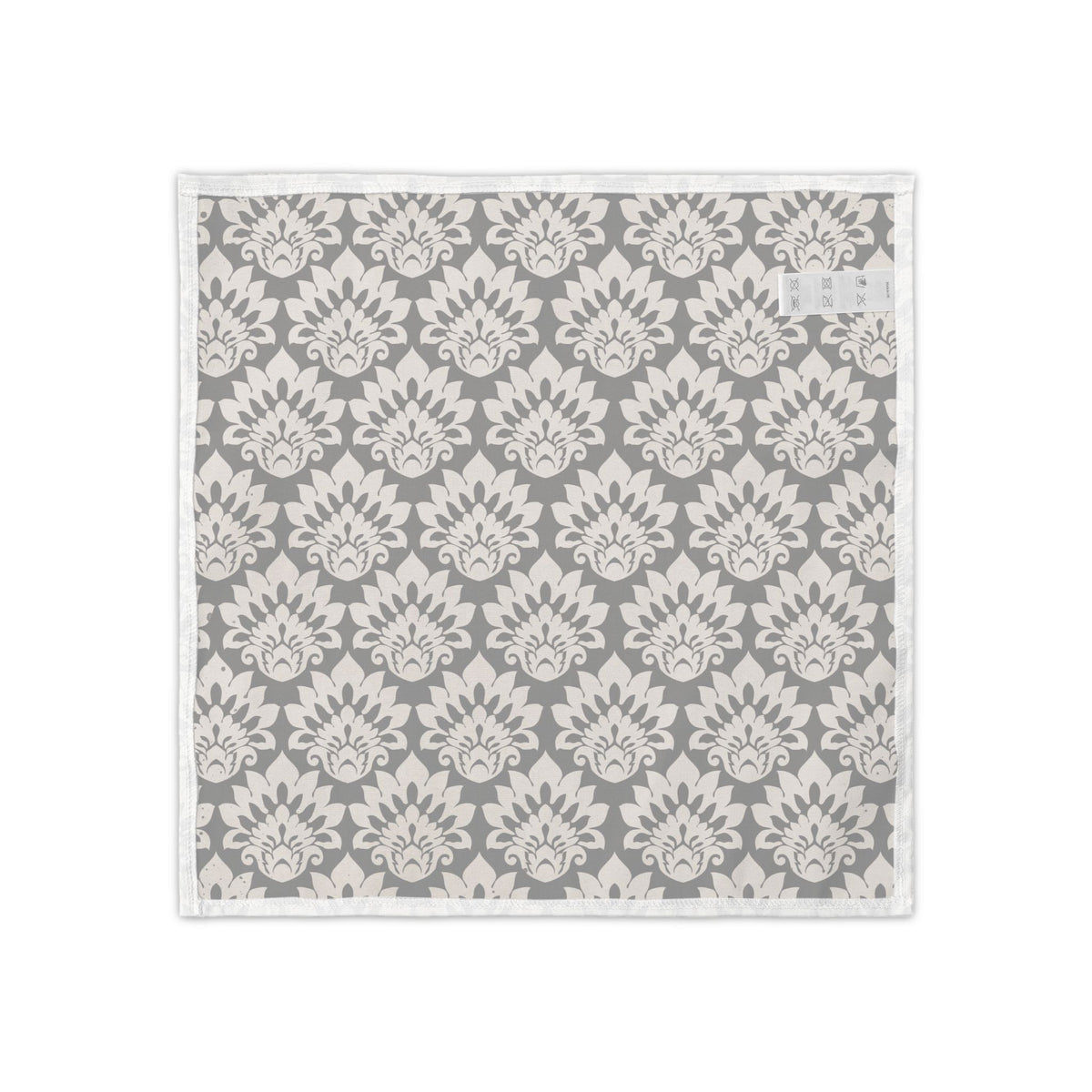Damask Floral Napkin Set (4) — Black & Cream Decorative Cloth Napkins