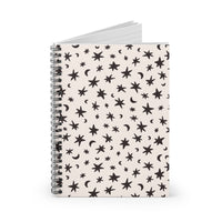 Celestial Stars & Moons Spiral Notebook — Ruled Journal