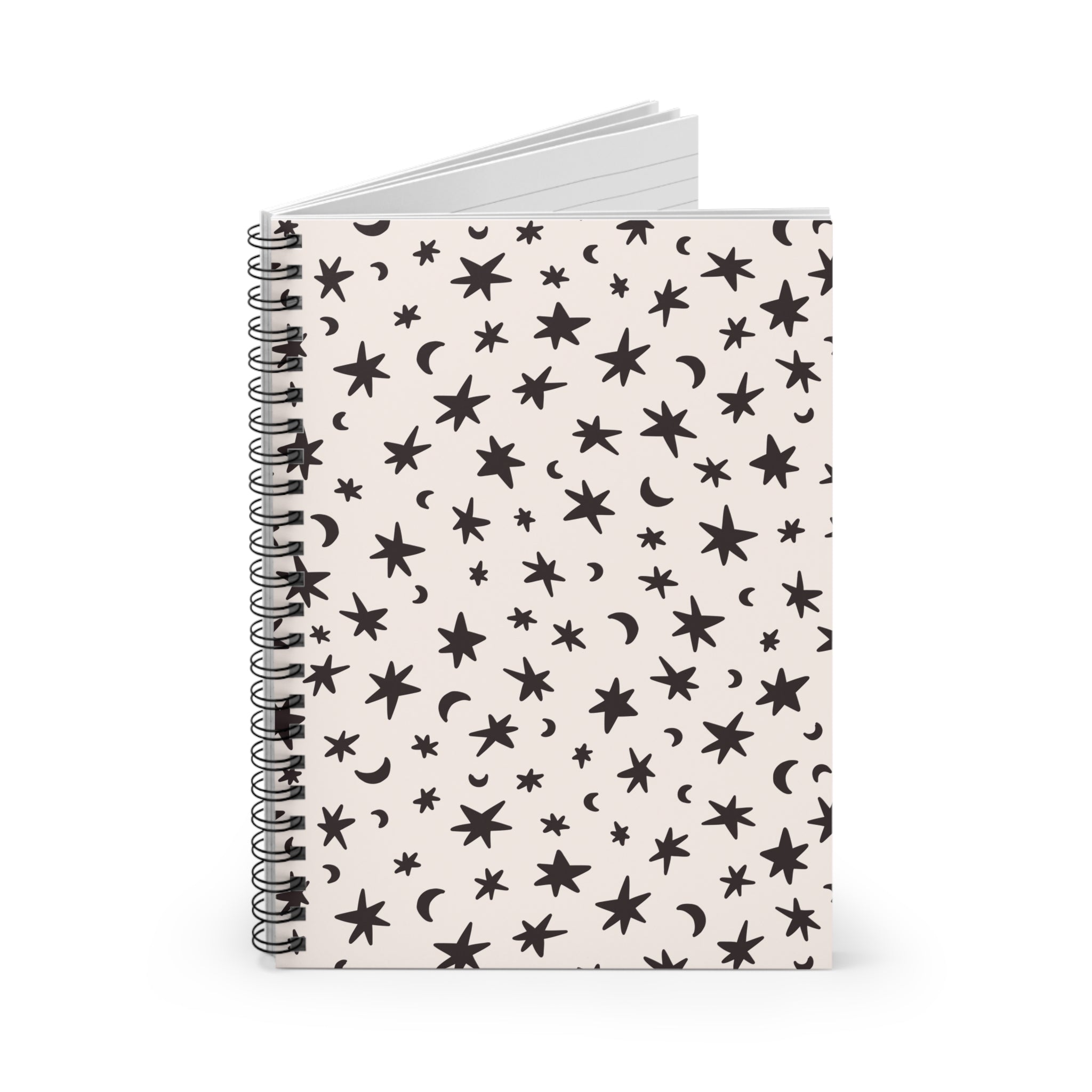 Celestial Stars & Moons Spiral Notebook — Ruled Journal