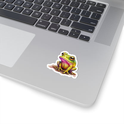 Colorful Tree Frog Kiss-Cut Stickers — Cute Watercolor Animal Laptop Decal
