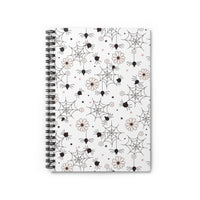 Spooky Floral Spider Pattern Notebook | Spiral Ruled Journal