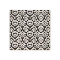 Damask Floral Napkin Set (4) — Black & Cream Decorative Cloth Napkins