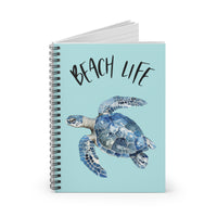 Custom Beach Life Spiral Notebook — Sea Turtle Ruled Journal