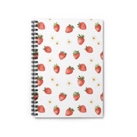 Strawberry Pattern Spiral Notebook — Ruled Journal for School & Notes