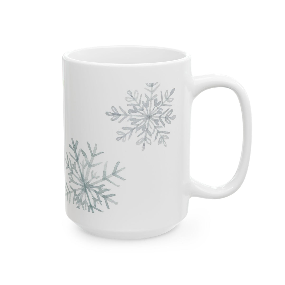 Snowflake Ceramic Mug — Winter Snowflakes 11oz & 15oz Holiday Coffee Cup