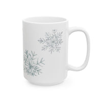 Snowflake Ceramic Mug — Winter Snowflakes 11oz & 15oz Holiday Coffee Cup