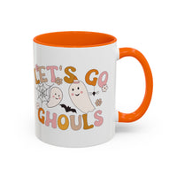 Let’s Go Ghouls Accent Coffee Mug — Cute Retro Halloween Ghosts (11/15oz)