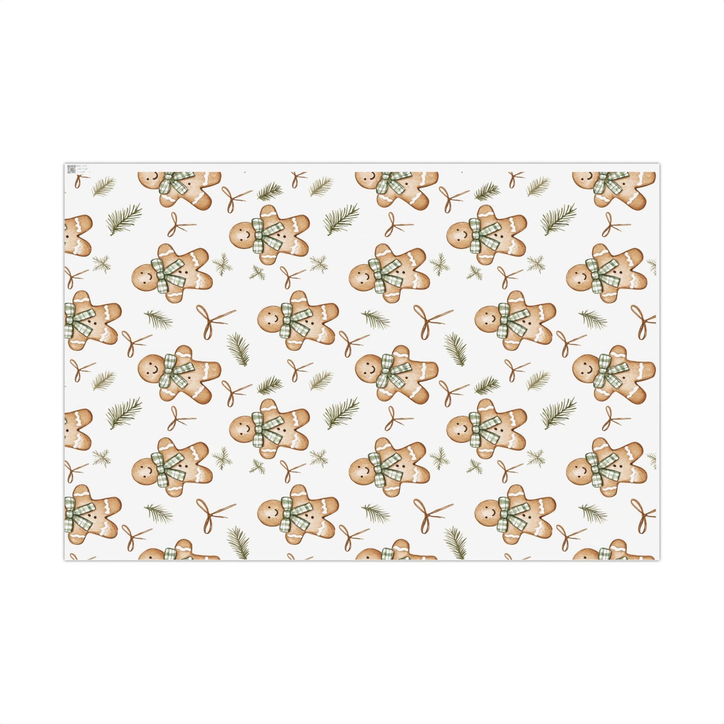 Ginger Breadmen Greenery Wrapping Paper Roll