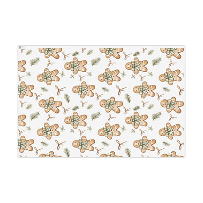 Ginger Breadmen Greenery Wrapping Paper Roll