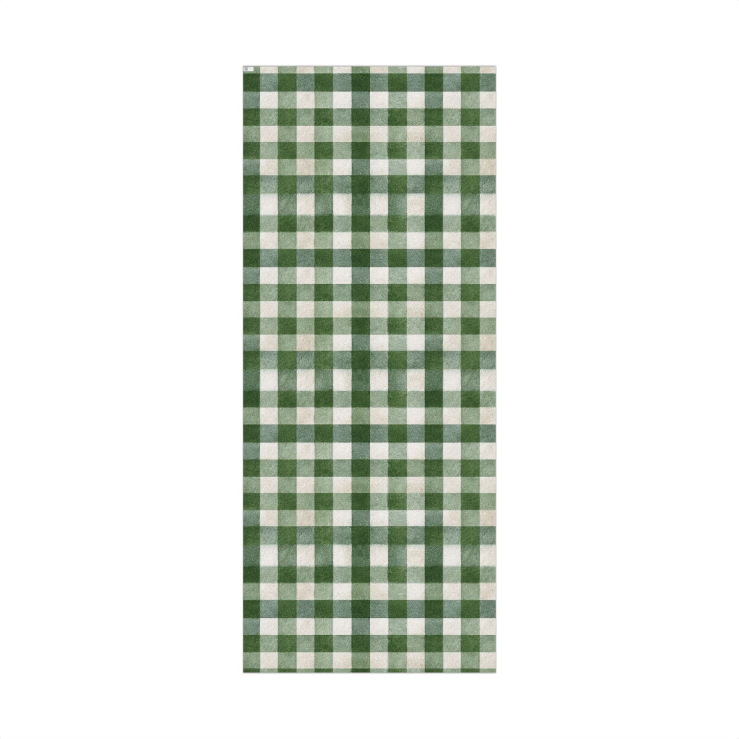 Winter Evergreen Checkered Christmas Gift Wrap Paper Roll