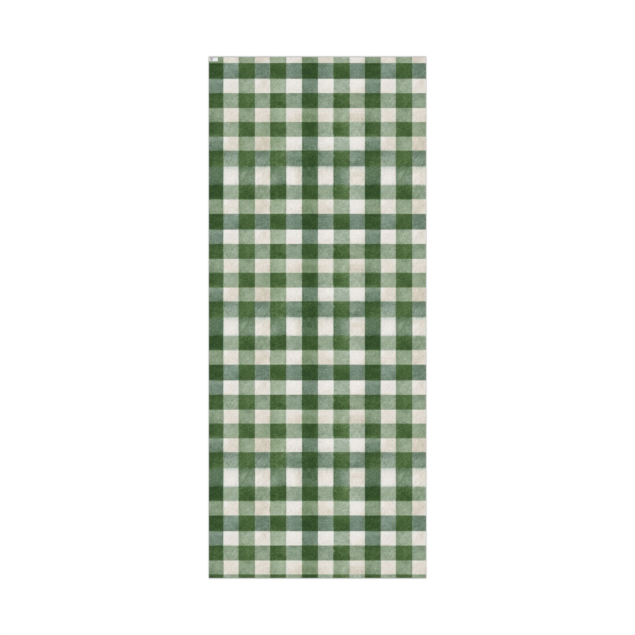 Winter Evergreen Checkered Christmas Wrapping Paper Roll