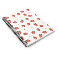 Strawberry Pattern Spiral Notebook — Ruled Journal for School & Notes