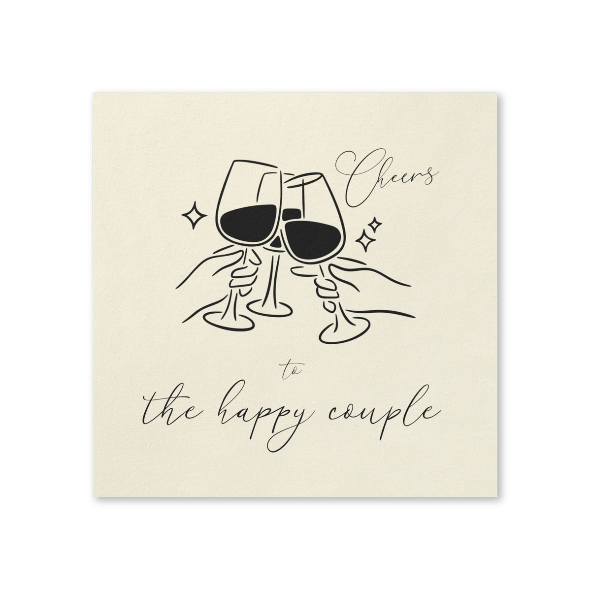 Cocktail Cheers Napkins — “Cheers to the happy couple” Wedding Cocktail Napkins