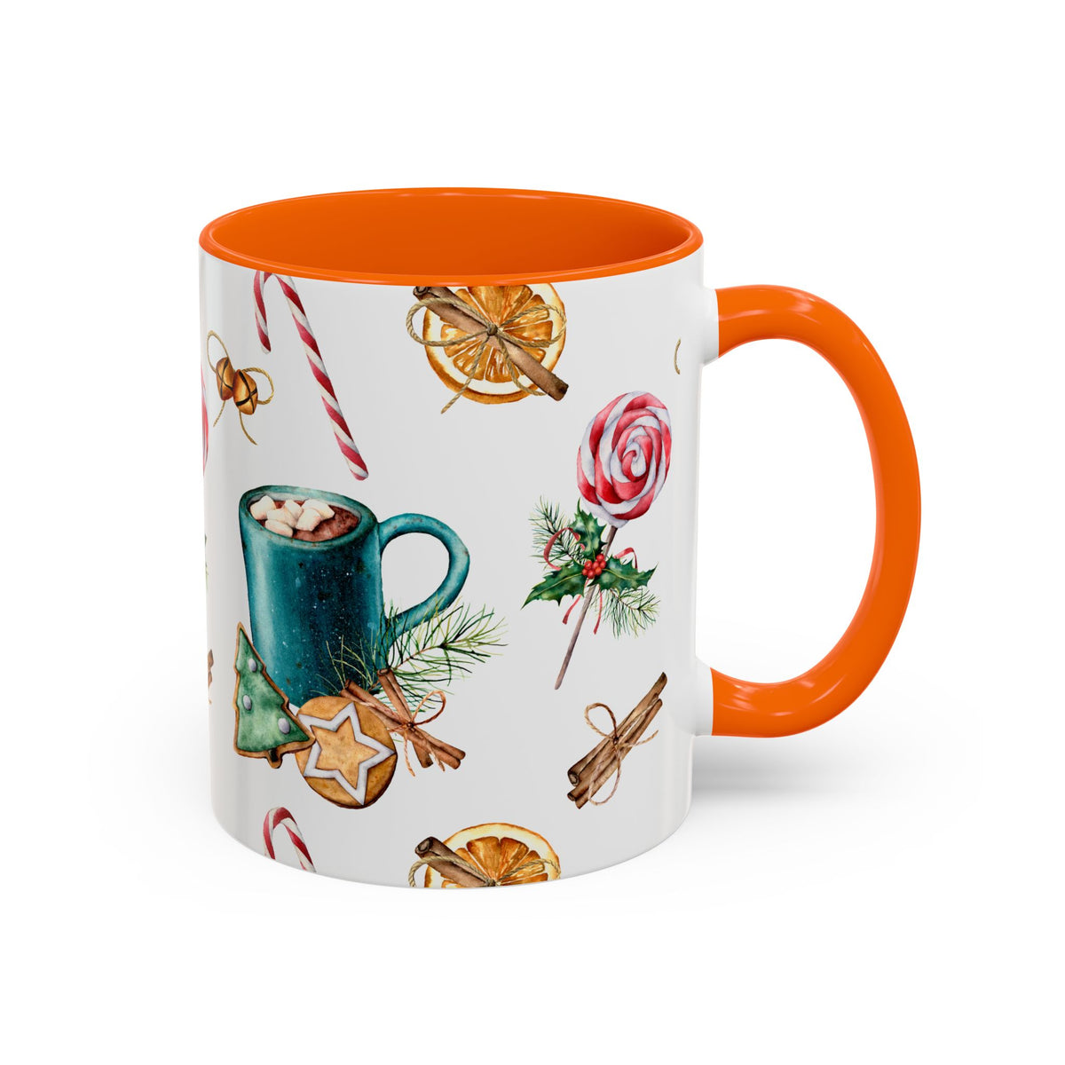 Christmas Candy Cane and Hot Cocoa Coffee Mug