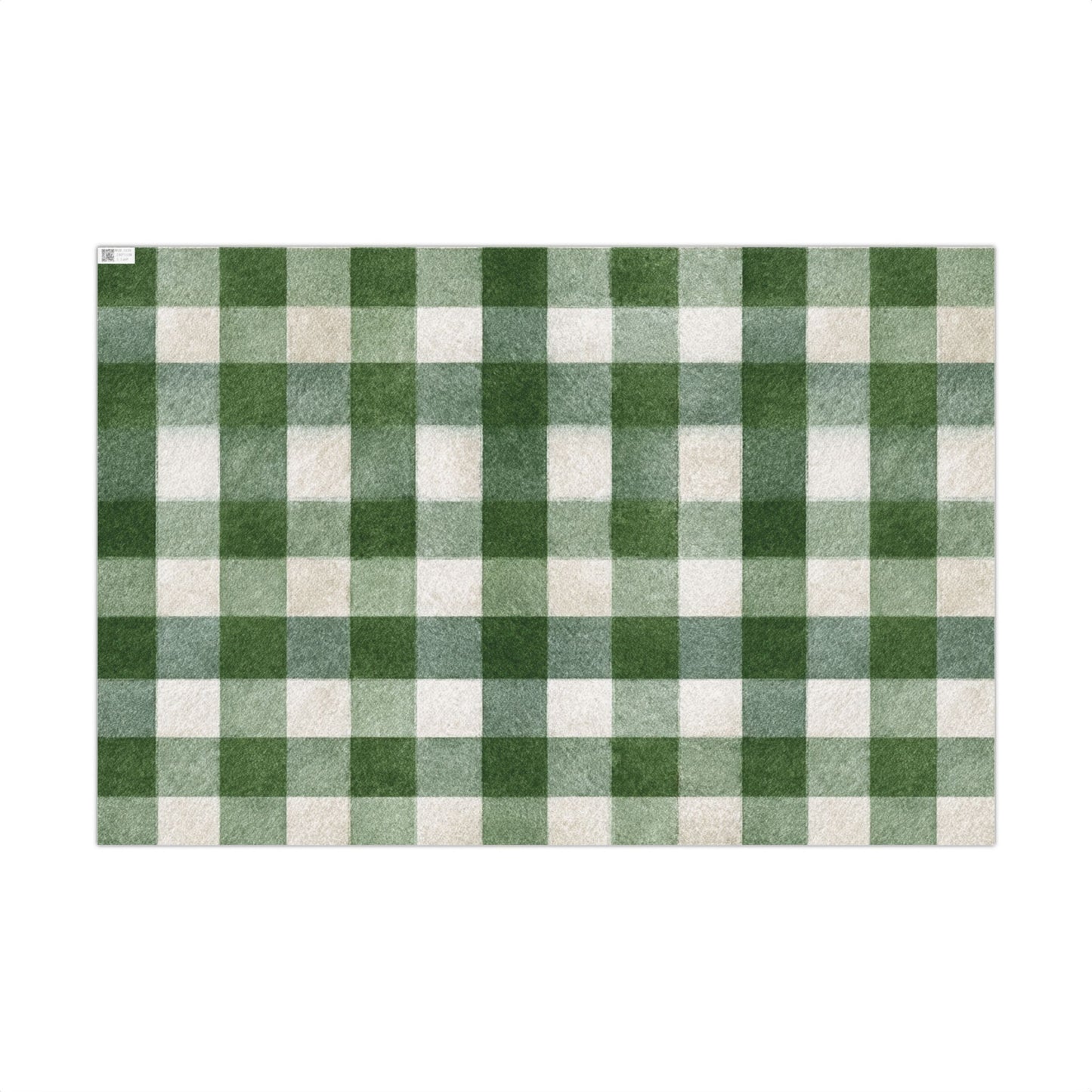Winter Evergreen Checkered Christmas Gift Wrap Paper Roll