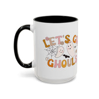 Let’s Go Ghouls Accent Coffee Mug — Cute Retro Halloween Ghosts (11/15oz)