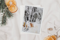 Winter Forest Birch Trees Greeting Card