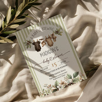 Baby is Brewing Hanging Cloths Line Shower Invitation