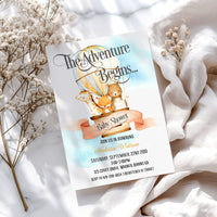 Animal Hot Air Balloon - The Adventure Begins Baby Shower Invitation