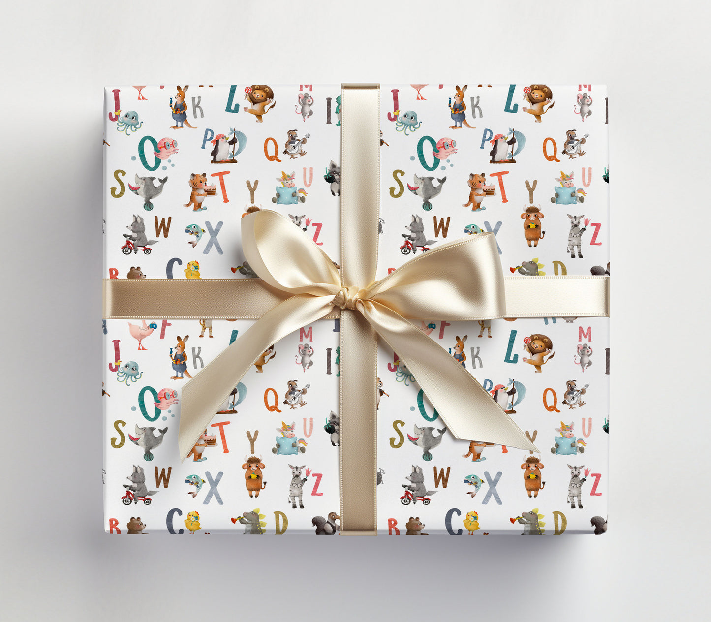 Animal Alphabet Baby or Birthday Wrapping Paper Sheets