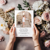 Modern Photo High school or College Graduation Invitation Template Editable Invitation Corjl Digital Download