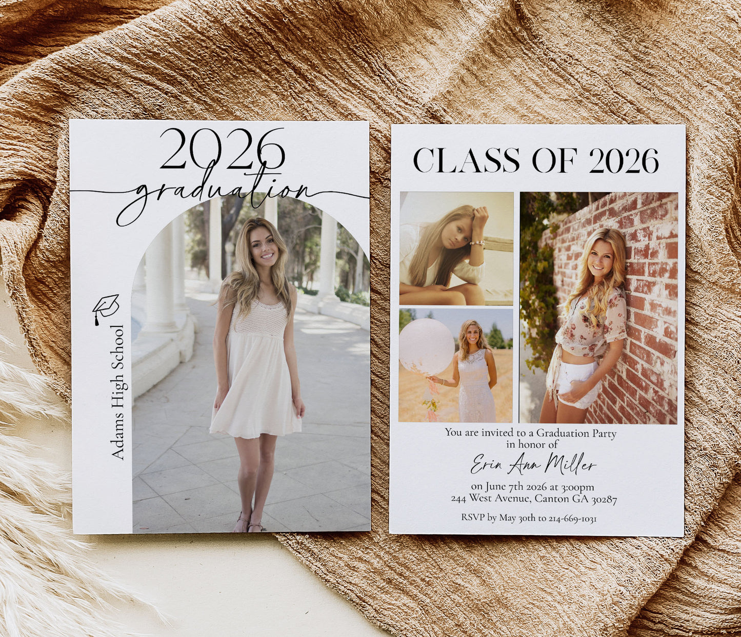 2026 Graduation Invitation Template Editable Invitation Corjl Digital Download