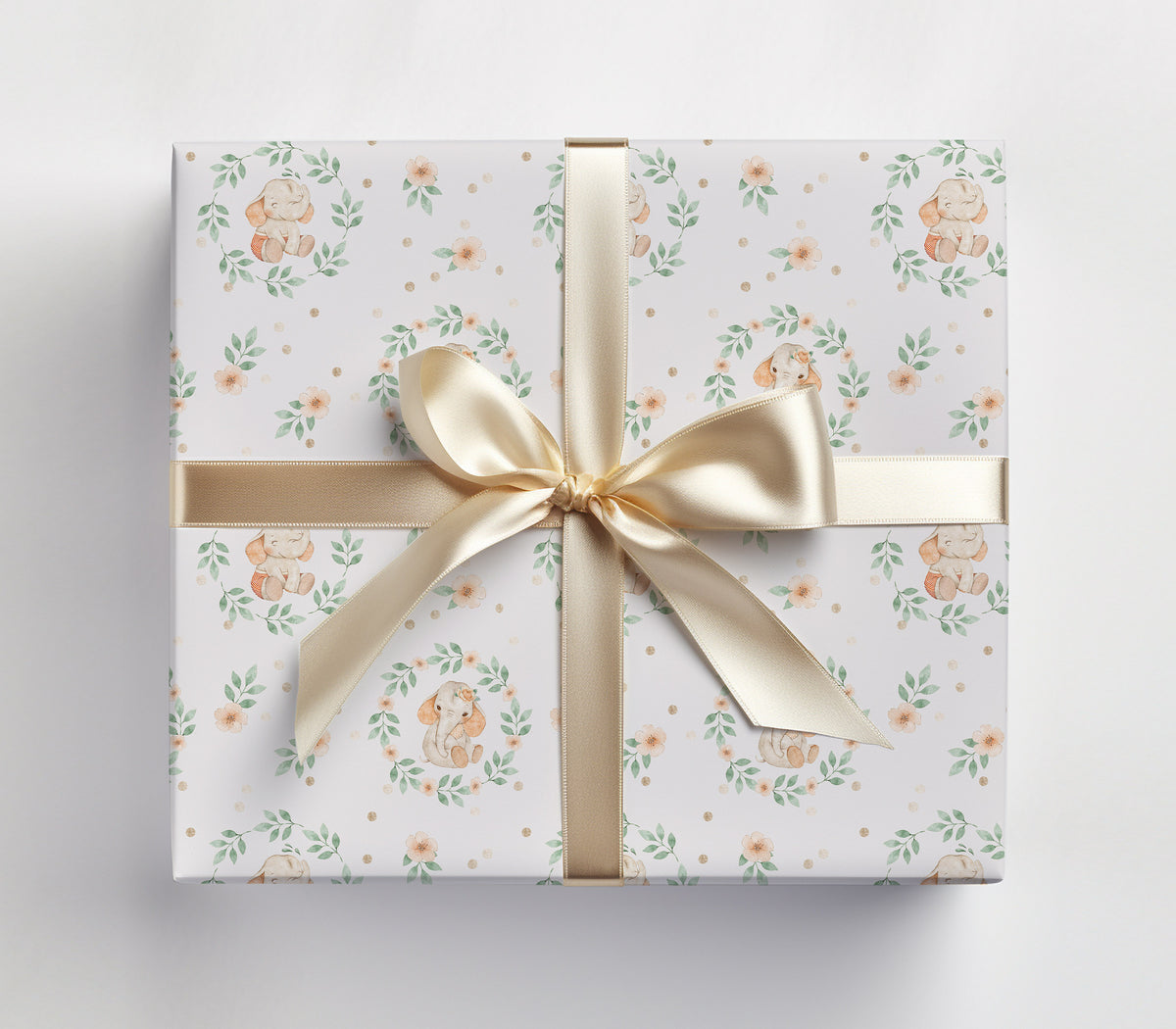 Baby Elephant Shower Wrapping Paper Sheets