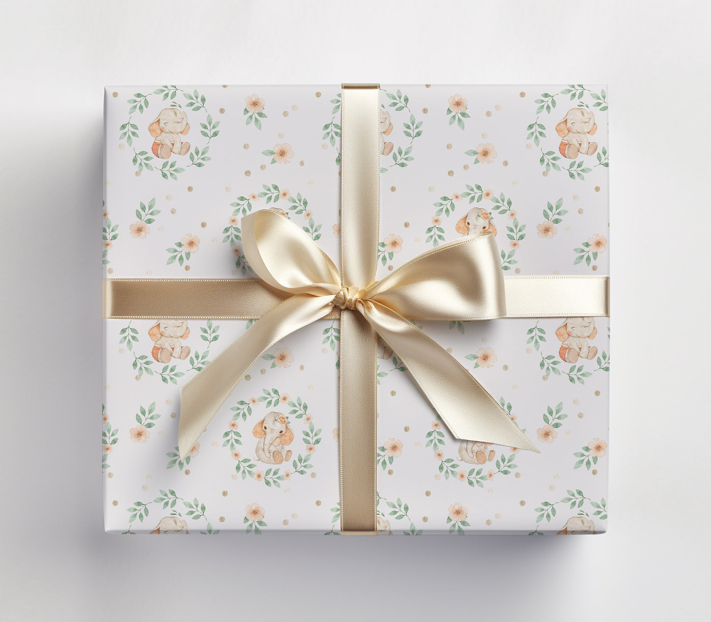 Baby Elephant Shower Wrapping Paper Sheets