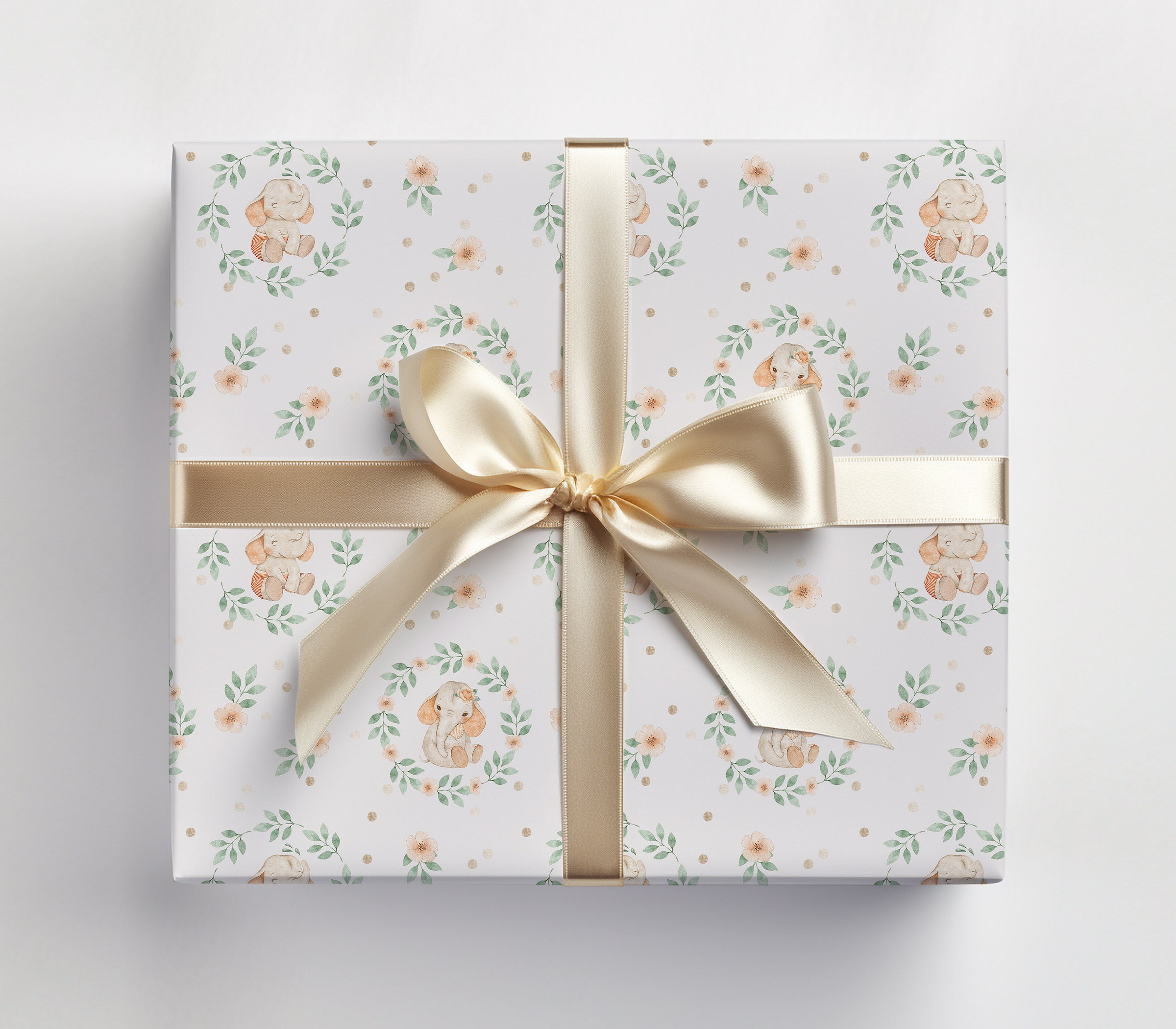 Baby Elephant Shower Wrapping Paper Sheets