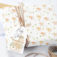 Baby Buggy Shower Wrapping Paper Sheets