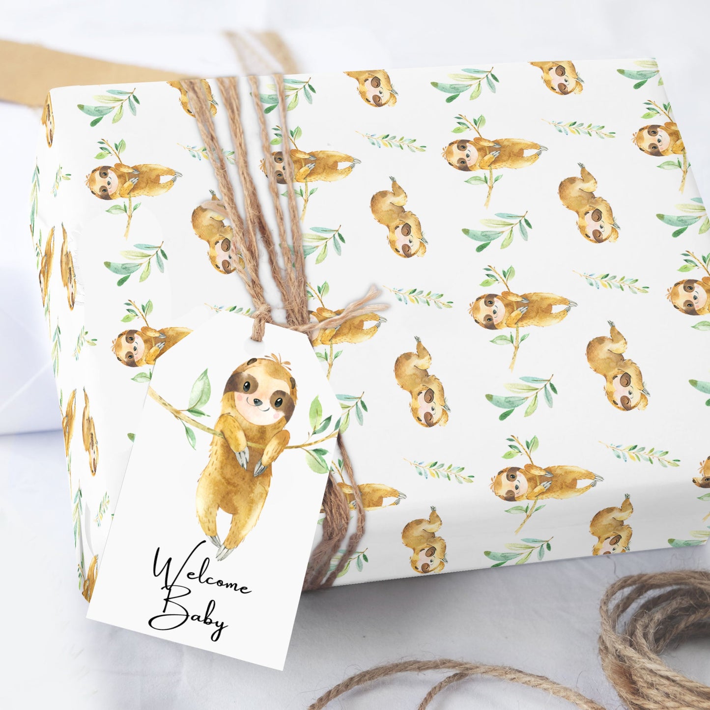 Baby Sloth Wrapping Paper Sheets