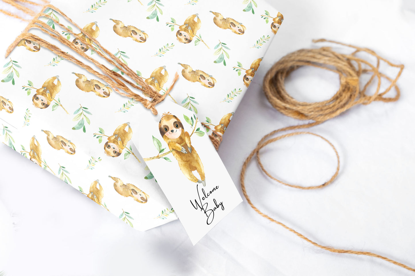 Baby Sloth Wrapping Paper Sheets