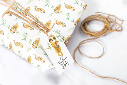 Baby Sloth Wrapping Paper Sheets