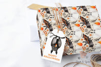 Bat and Ghost Halloween Orange Wrapping Paper