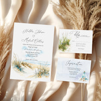 Sandy Beach Destination Wedding Invitation Suite