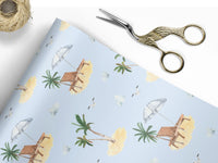 Beach Tropical Themed Wrapping Paper Sheets