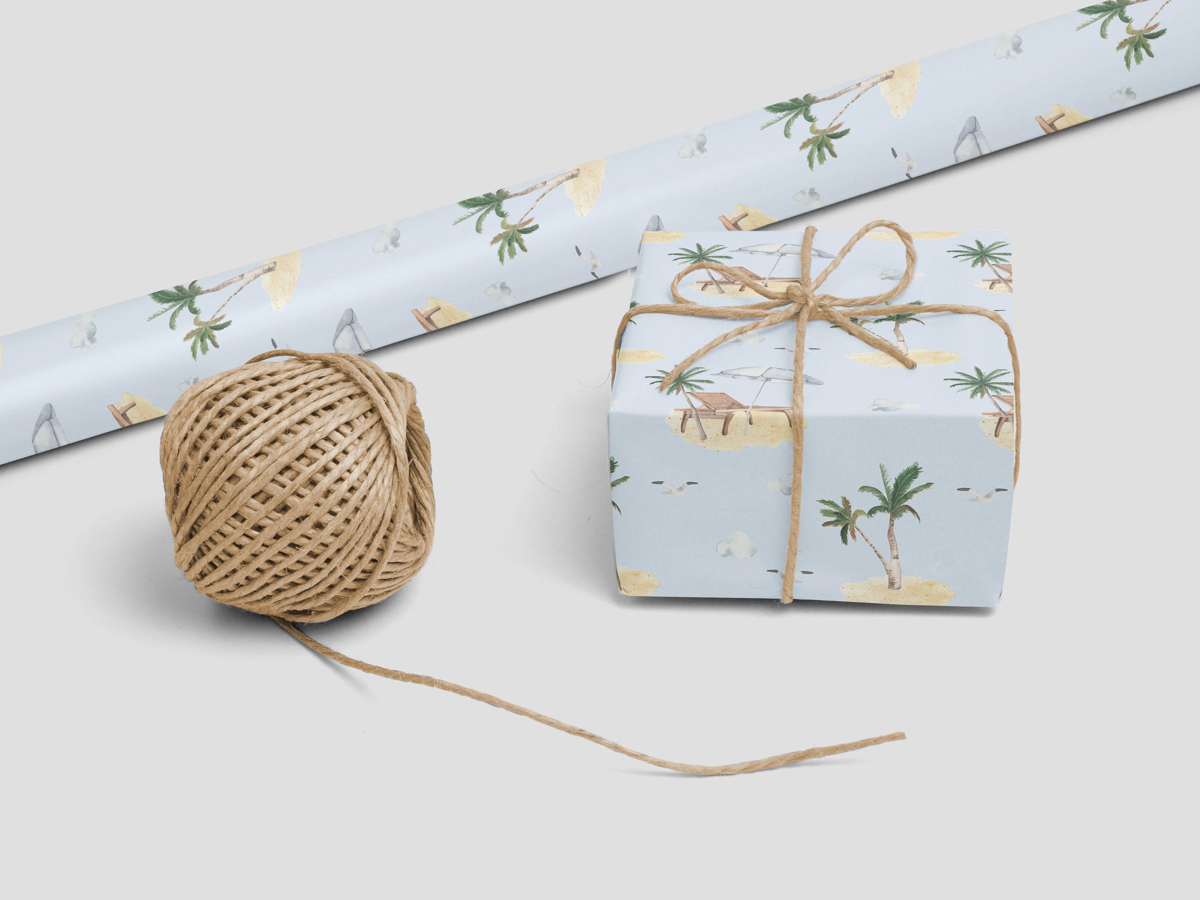 Beach Tropical Themed Wrapping Paper Sheets