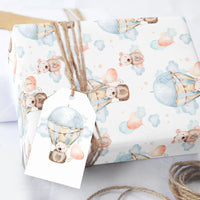 Baby Bear in Hot Air Balloon Wrapping Paper Sheets