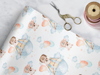 Baby Bear in Hot Air Balloon Wrapping Paper Sheets