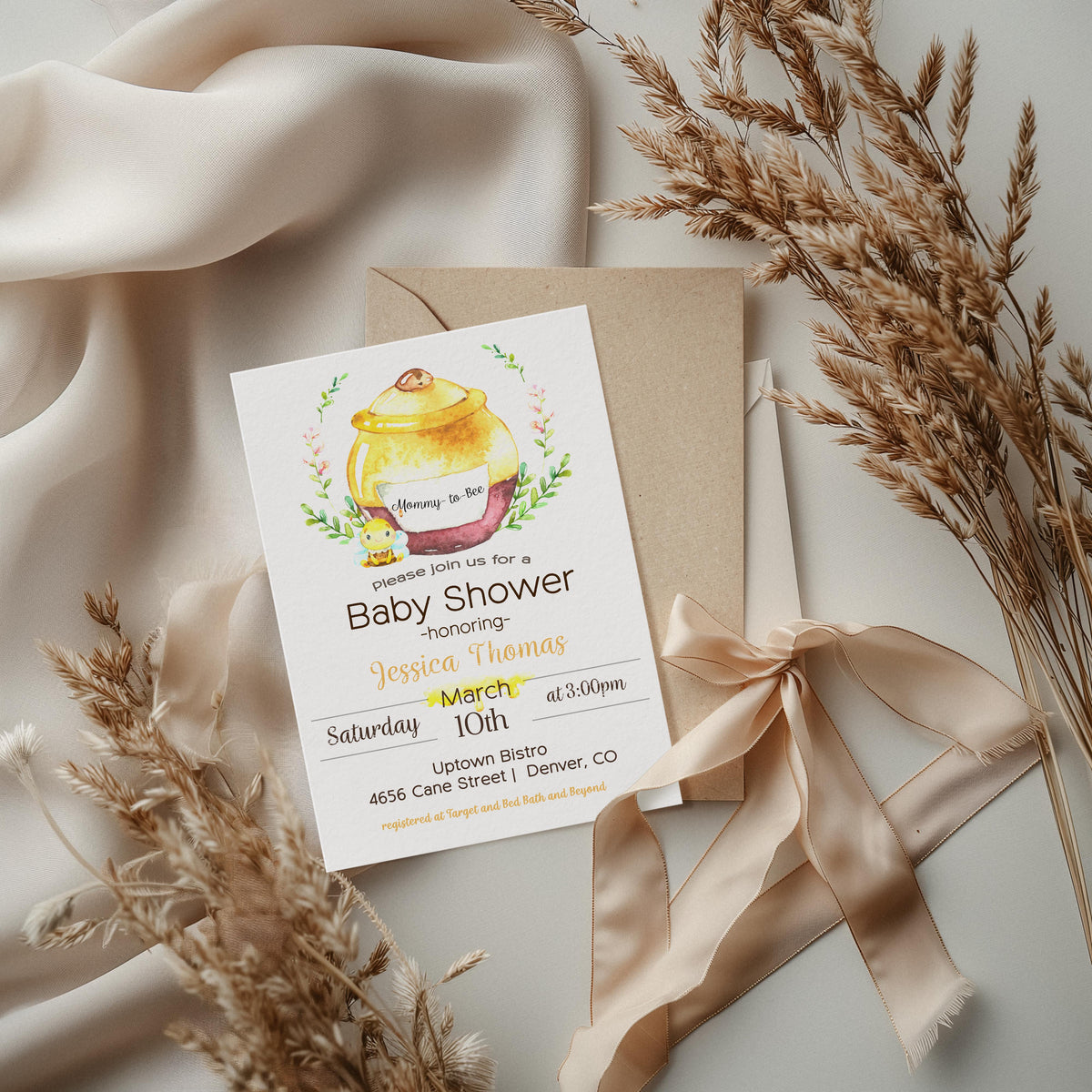 Mommy To Bee Baby Shower Invitation