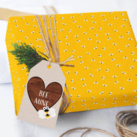 Yellow Honey Bee Wrapping Paper Sheets