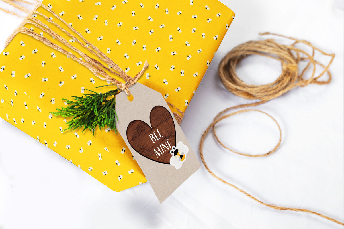 Yellow Honey Bee Wrapping Paper Sheets