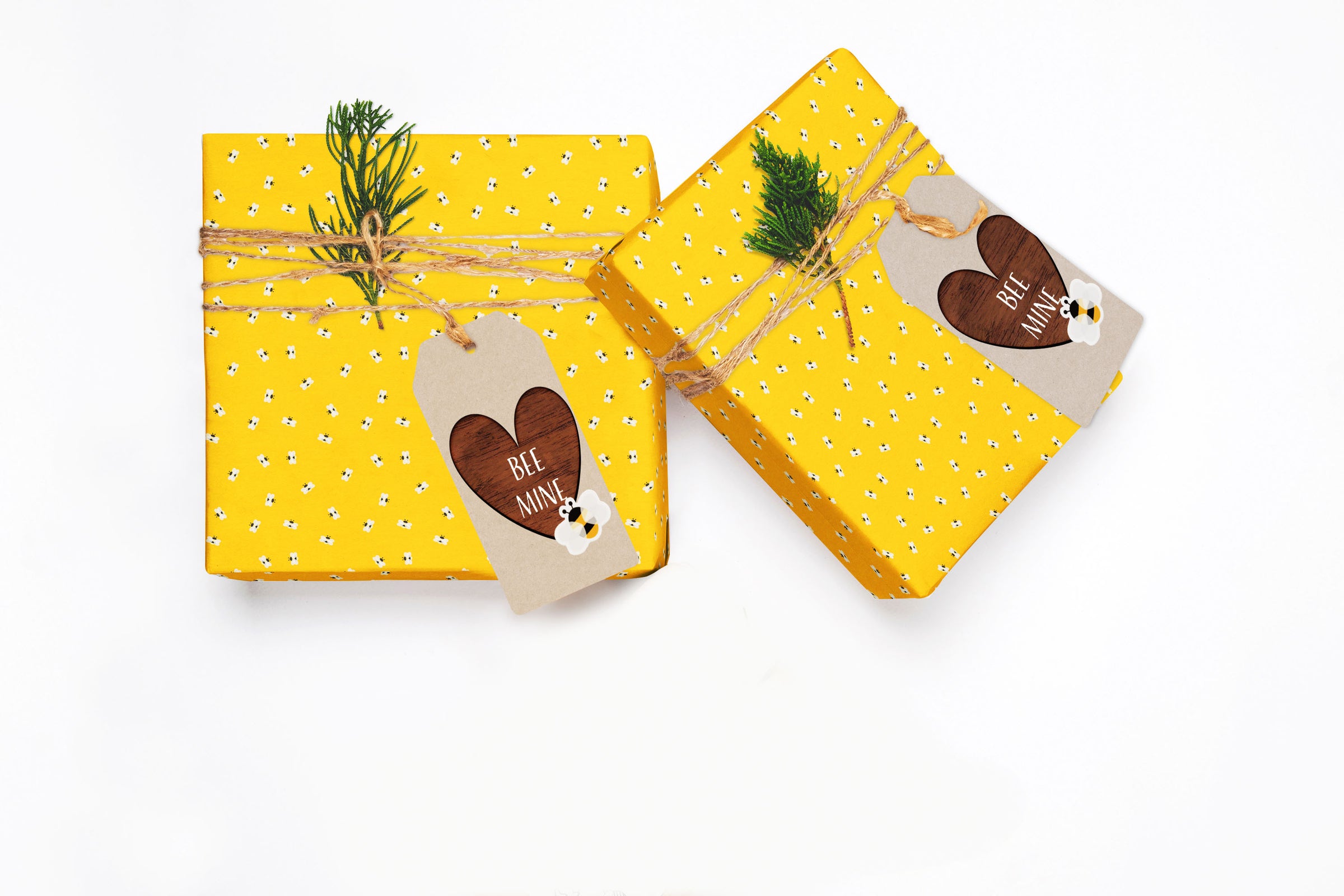Yellow Honey Bee Wrapping Paper Sheets