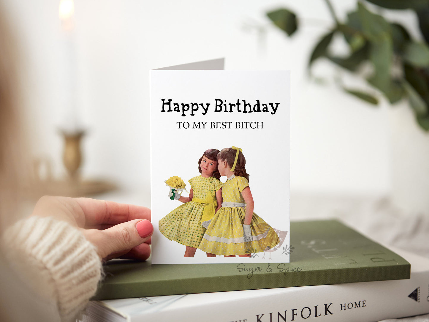 Birthday Best Bitch Folded Blank Greeting Card
