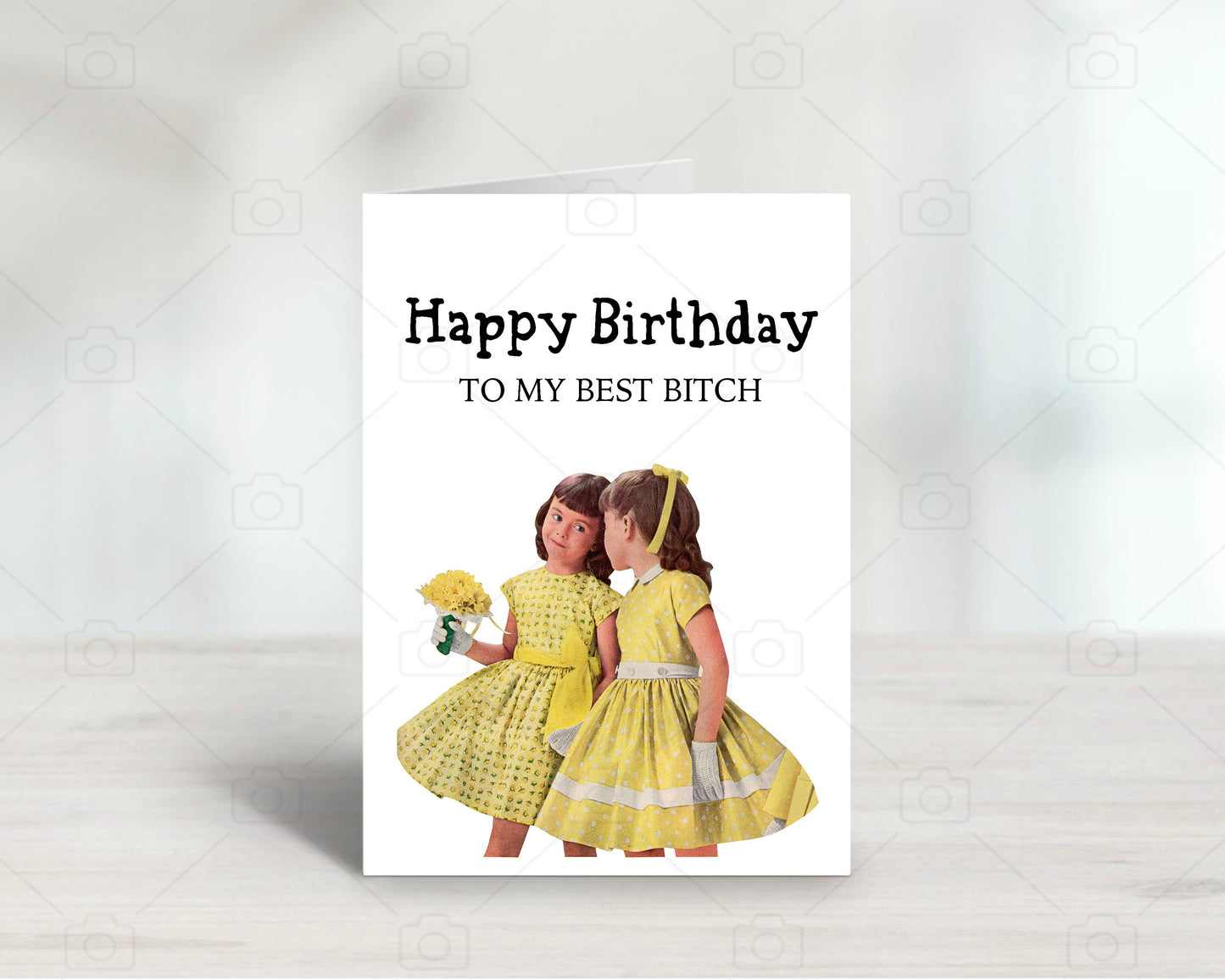 Birthday Best Bitch Folded Blank Greeting Card